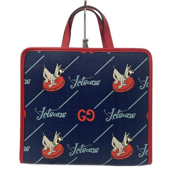 Auth GUCCI Children's Jetson Tote Bag 605614 Navy Red Multi PVC Leather - - Picture 1 of 8